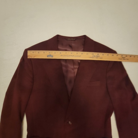 Vintage Men's Medium Suede Dark Red Dinner Jacket Burgundy Old Money Fall Winter - Picture 12 of 16